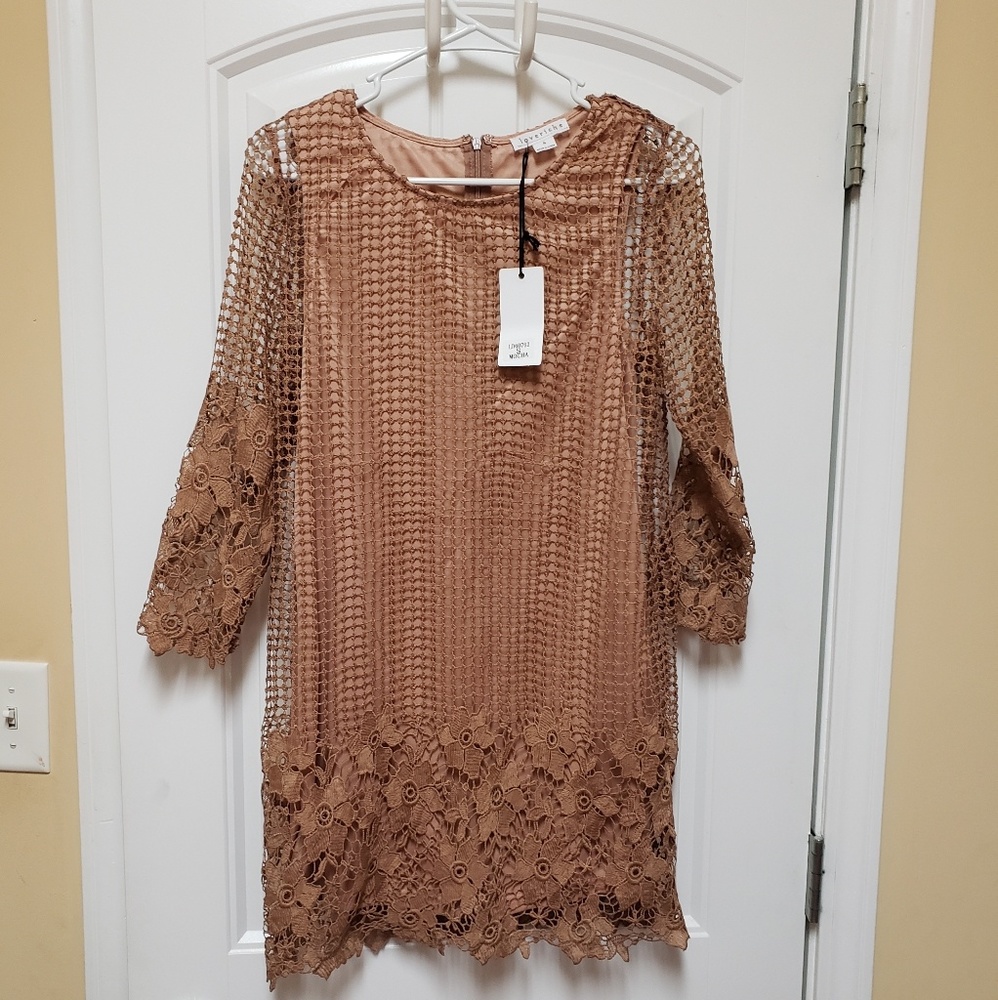 Brown crochet boutique dress - Picture 2 of 4